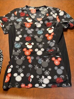 Mickey holiday scrub top